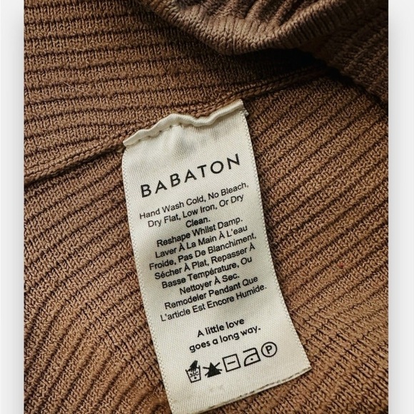 Aritzia Babaton Sculpt Ribbed Crop Tank Top Women's XS Tan Brown Scoop Neck - Picture 3 of 5
